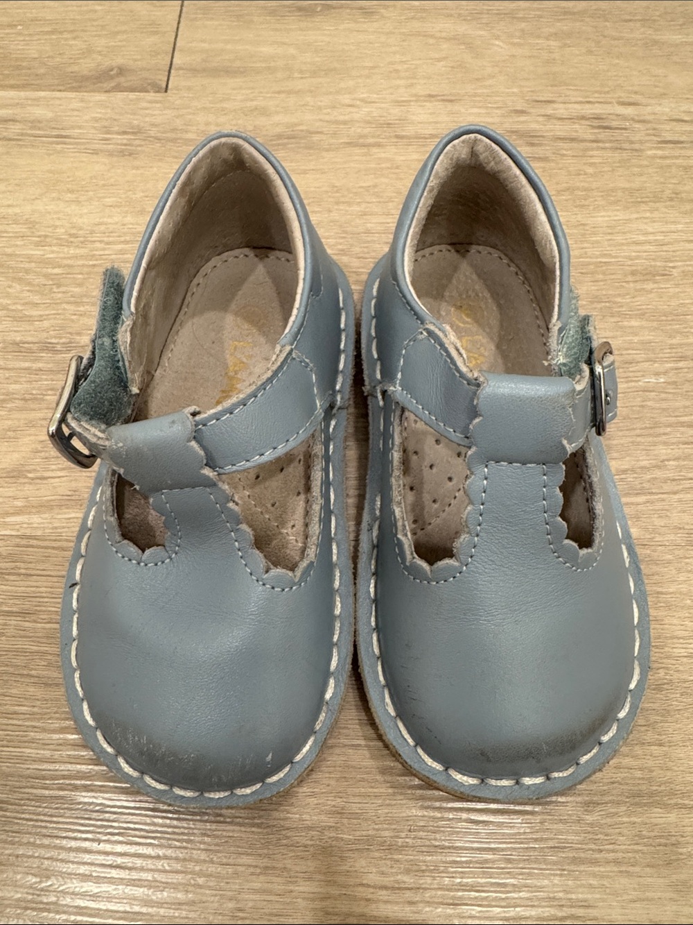 L'Amour Kids T‑Bar Shoes in Slate Blue